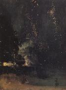 James Abbott McNeil Whistler Nocturne in Black and Gold:The Falling Rocket oil painting artist